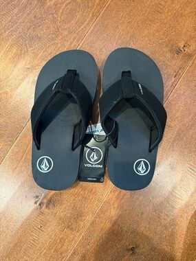 Volcom Black Logo Thong Sandals